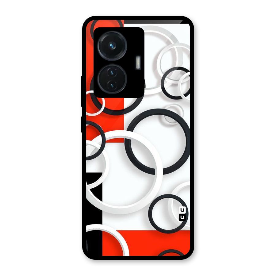Rings Abstract Glass Back Case for Vivo T1 44W