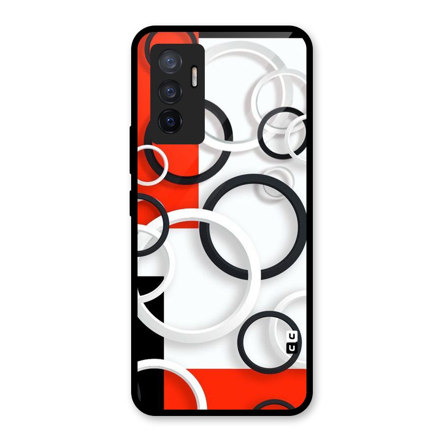 Rings Abstract Glass Back Case for Vivo V23e