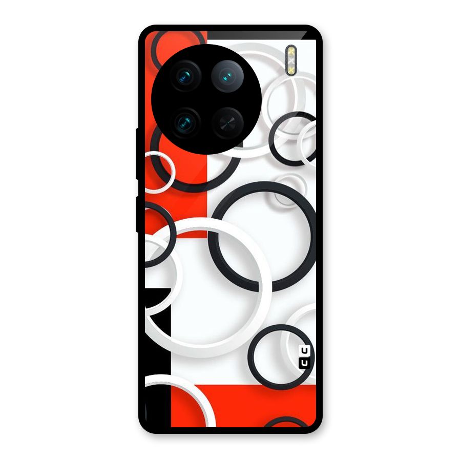 Rings Abstract Glass Back Case for Vivo X90 Pro