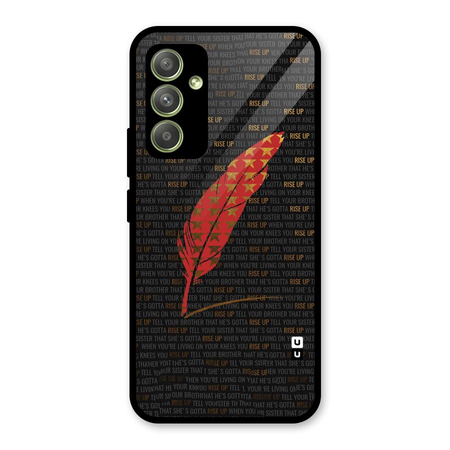 Rise Up Feather Glass Back Case for Galaxy A54