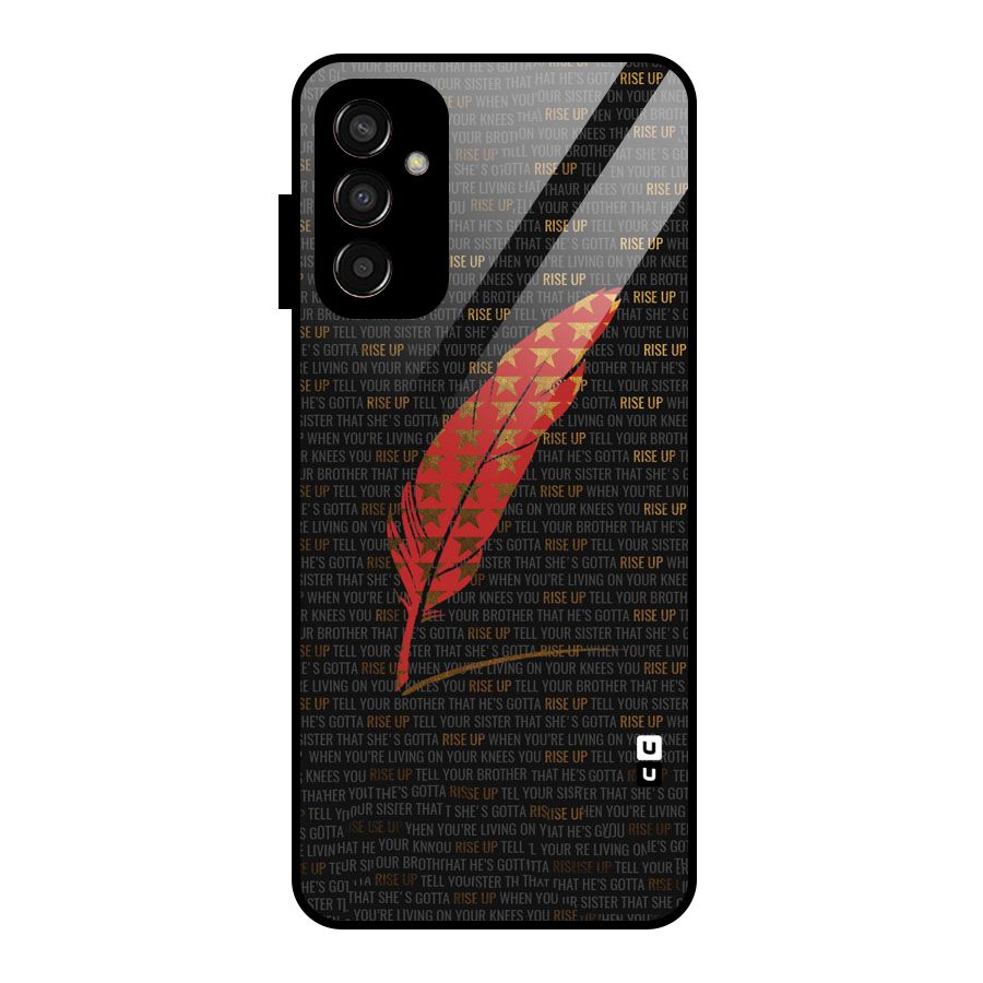 Rise Up Feather Glass Back Case for Galaxy F13
