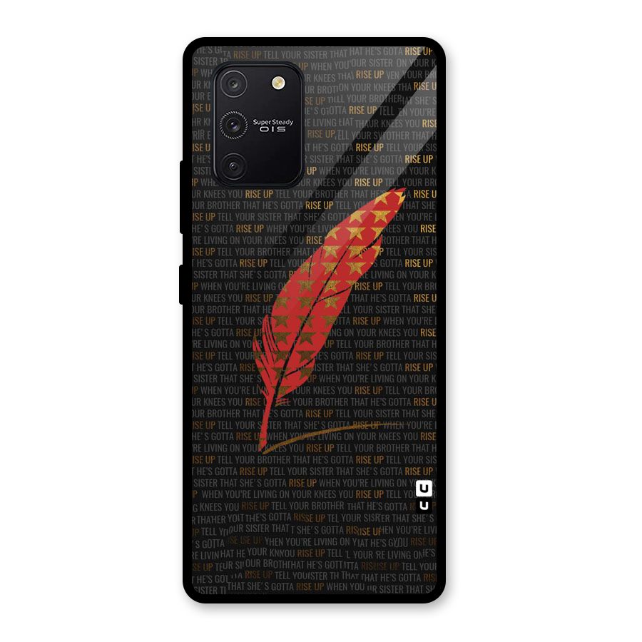 Rise Up Feather Glass Back Case for Galaxy S10 Lite