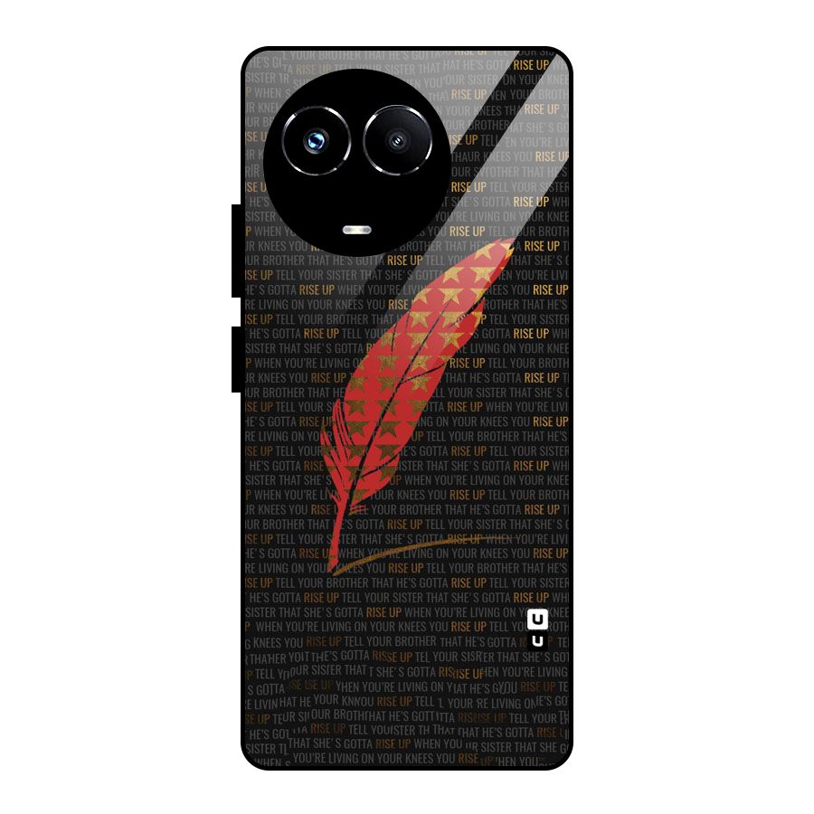 Rise Up Feather Glass Back Case for Realme 11X