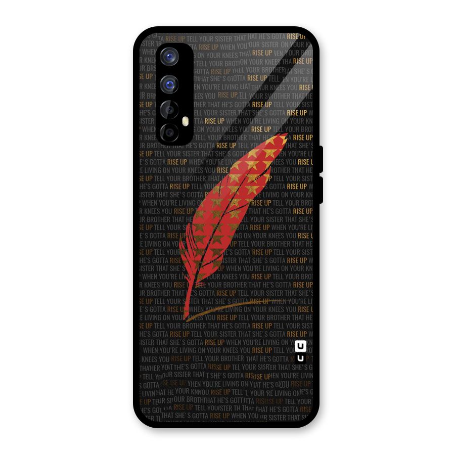 Rise Up Feather Glass Back Case for Realme Narzo 20 Pro