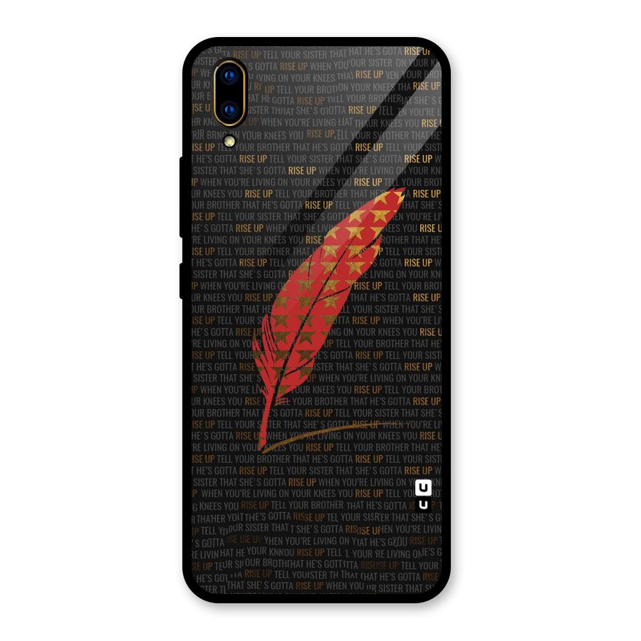 Rise Up Feather Glass Back Case for Vivo V11 Pro