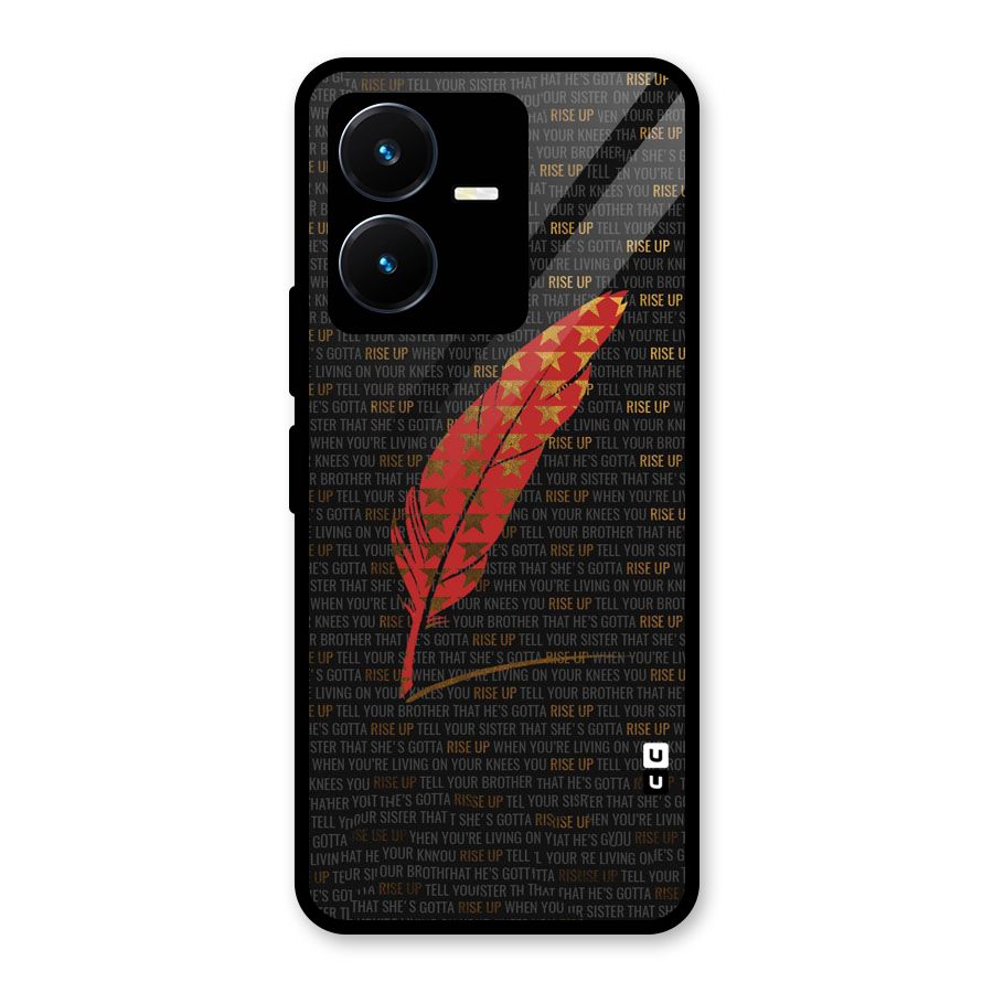 Rise Up Feather Glass Back Case for Vivo Y22s