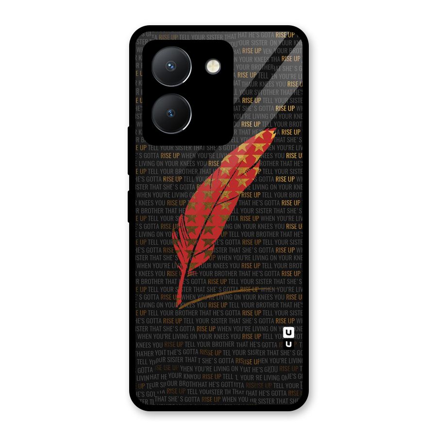 Rise Up Feather Glass Back Case for Vivo Y36