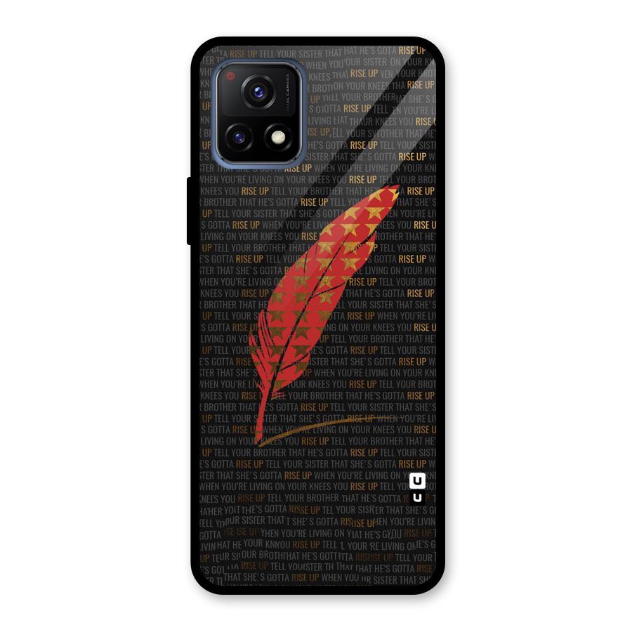 Rise Up Feather Glass Back Case for Vivo Y72 5G