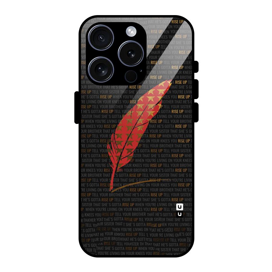 Rise Up Feather Glass Back Case for iPhone 15 Pro