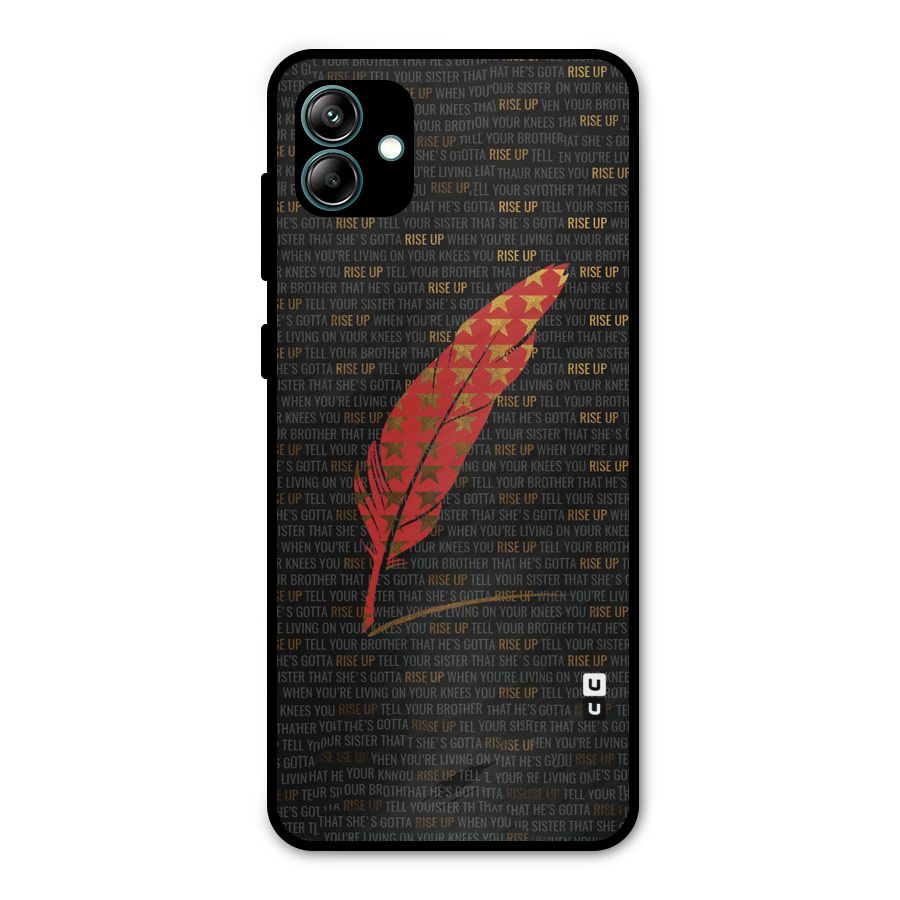 Rise Up Feather Metal Back Case for Galaxy A04
