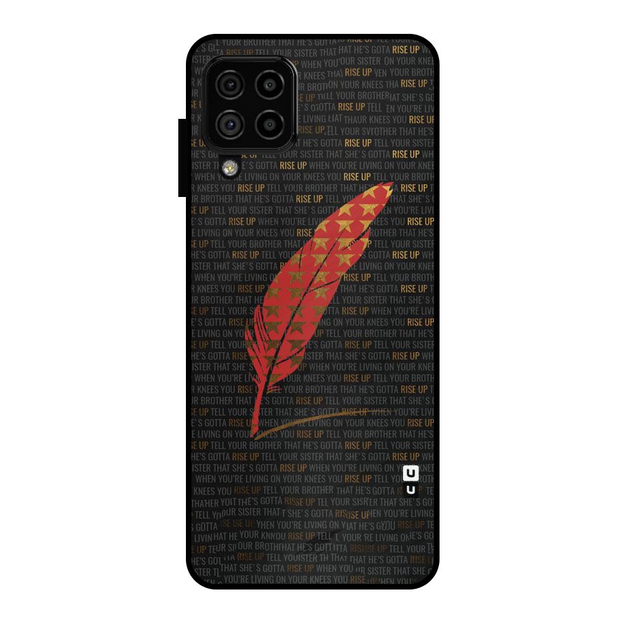 Rise Up Feather Metal Back Case for Galaxy A22 4G