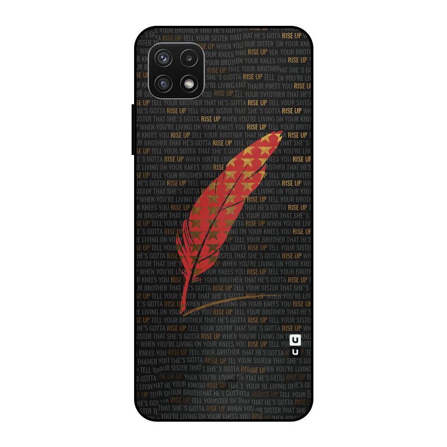 Rise Up Feather Metal Back Case for Galaxy A22 5G