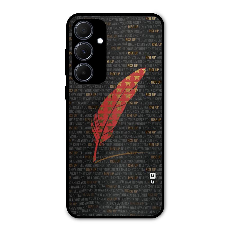Rise Up Feather Metal Back Case for Galaxy A35