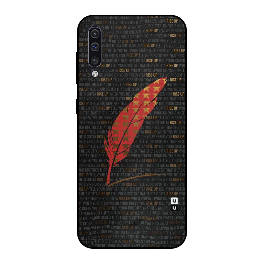 Rise Up Feather Metal Back Case for Galaxy A50s