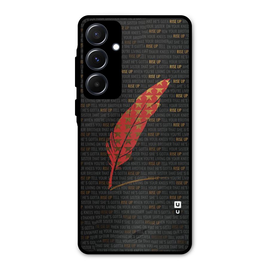 Rise Up Feather Metal Back Case for Galaxy A55
