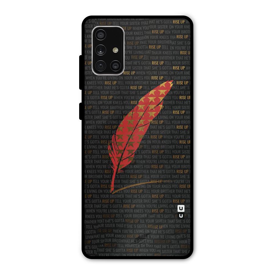 Rise Up Feather Metal Back Case for Galaxy A71