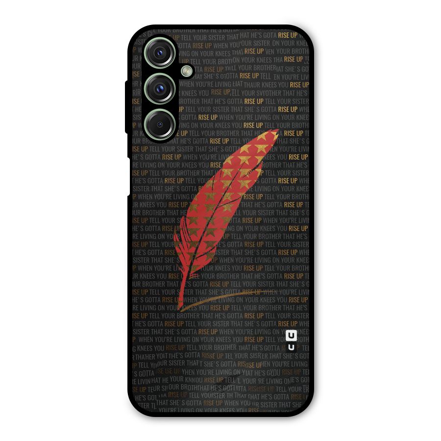 Rise Up Feather Metal Back Case for Galaxy F34