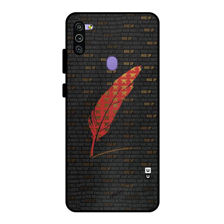 Rise Up Feather Metal Back Case for Galaxy M11