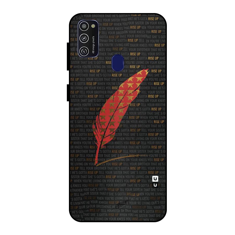 Rise Up Feather Metal Back Case for Galaxy M21