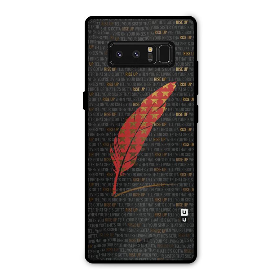 Rise Up Feather Metal Back Case for Galaxy Note 8