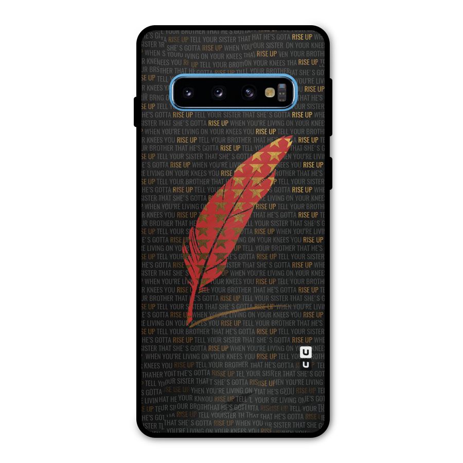 Rise Up Feather Metal Back Case for Galaxy S10