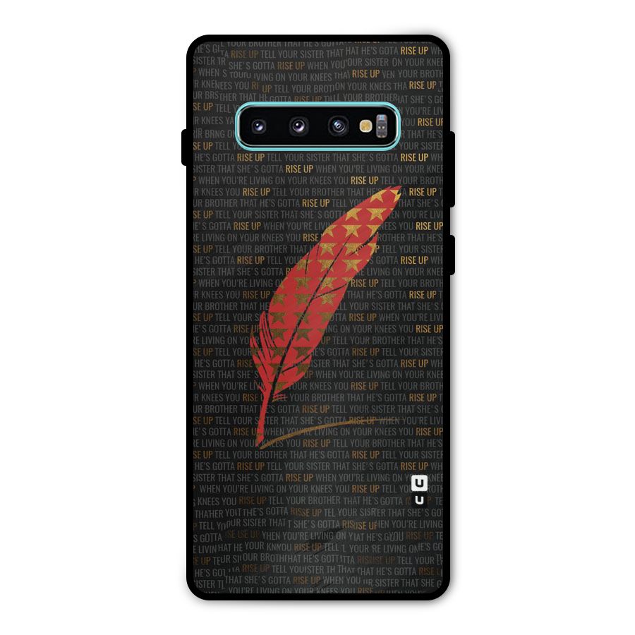 Rise Up Feather Metal Back Case for Galaxy S10 Plus