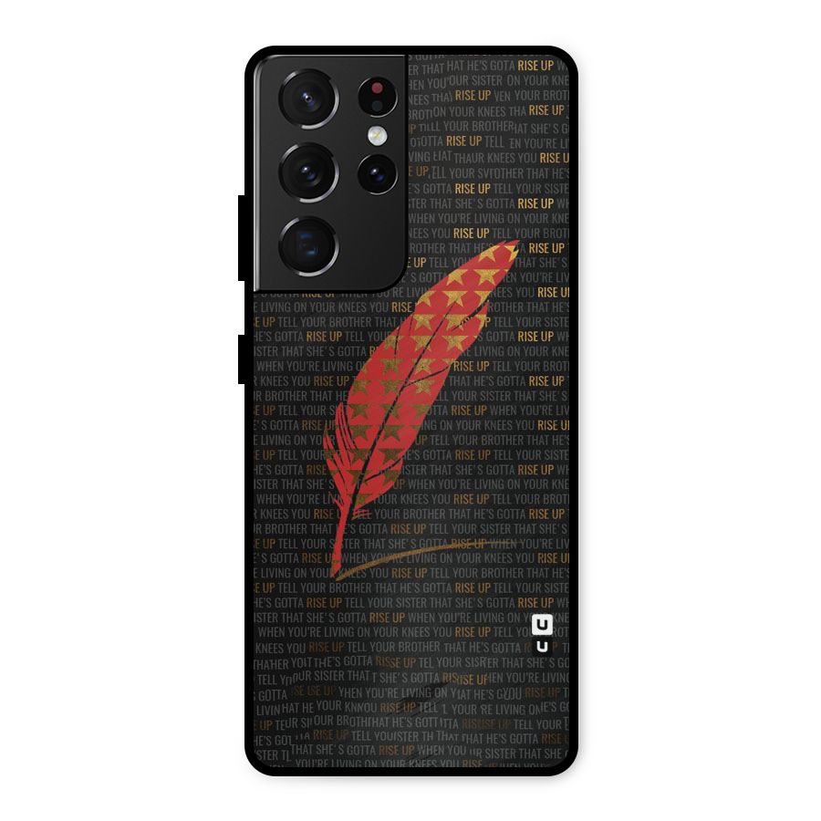 Rise Up Feather Metal Back Case for Galaxy S21 Ultra 5G