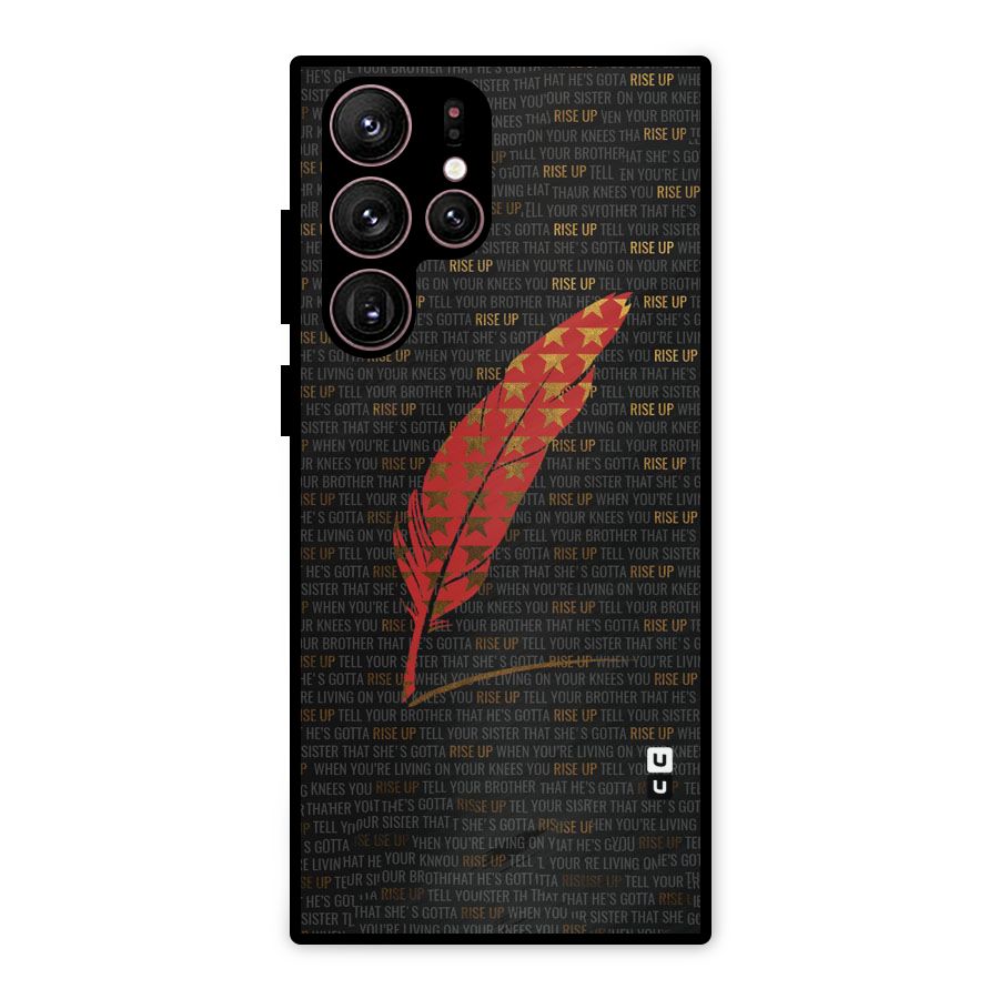 Rise Up Feather Metal Back Case for Galaxy S22 Ultra 5G