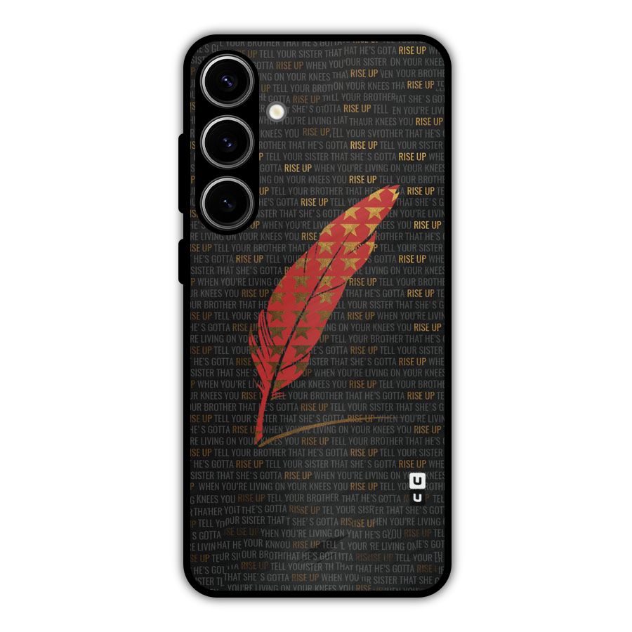 Rise Up Feather Metal Back Case for Galaxy S24 Plus