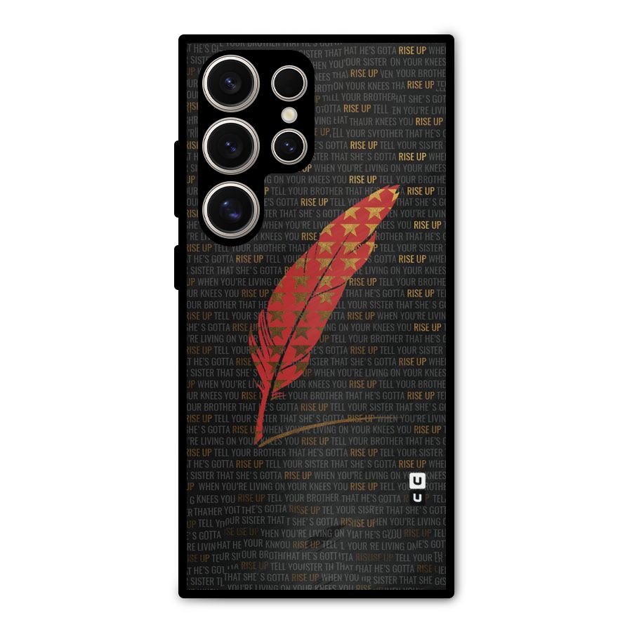 Rise Up Feather Metal Back Case for Galaxy S24 Ultra