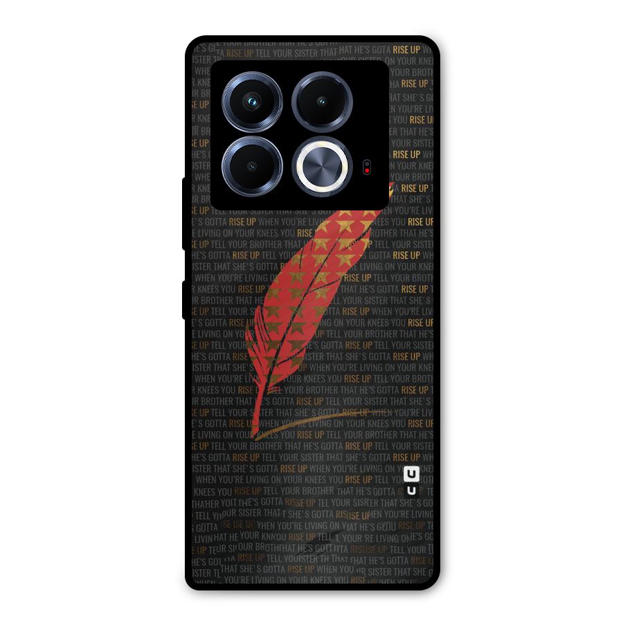 Rise Up Feather Metal Back Case for Infinix Note 40 5G
