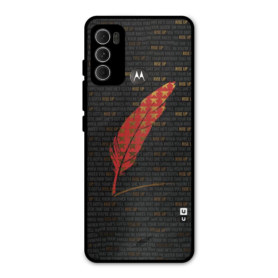 Rise Up Feather Metal Back Case for Moto G60