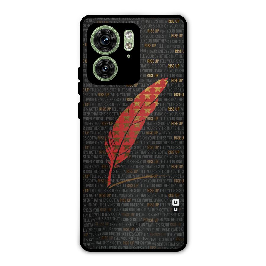 Rise Up Feather Metal Back Case for Motorola Edge 40 5G