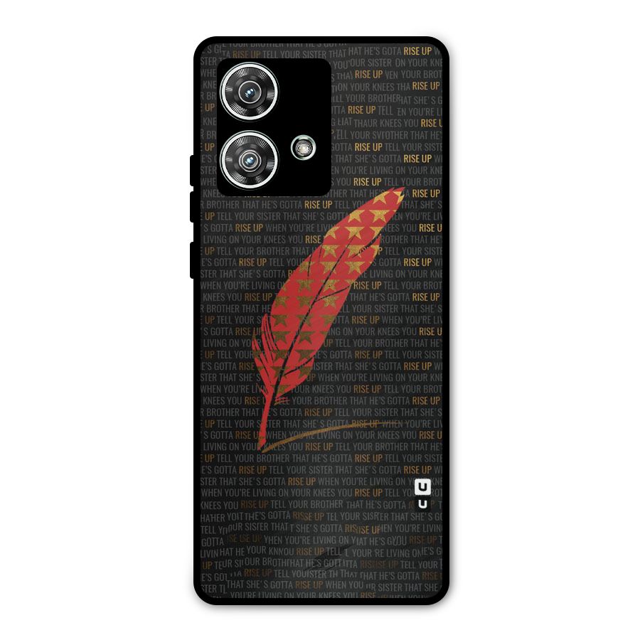 Rise Up Feather Metal Back Case for Motorola Edge 40 Neo