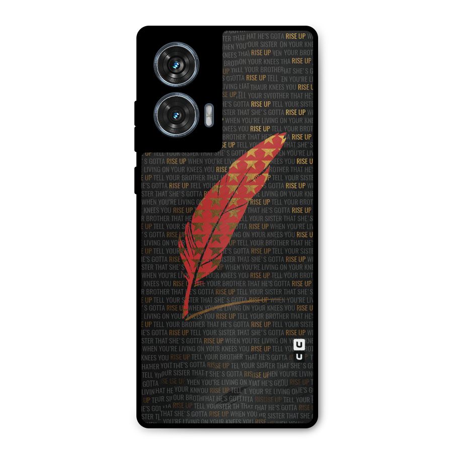 Rise Up Feather Metal Back Case for Motorola Edge 50 Fusion