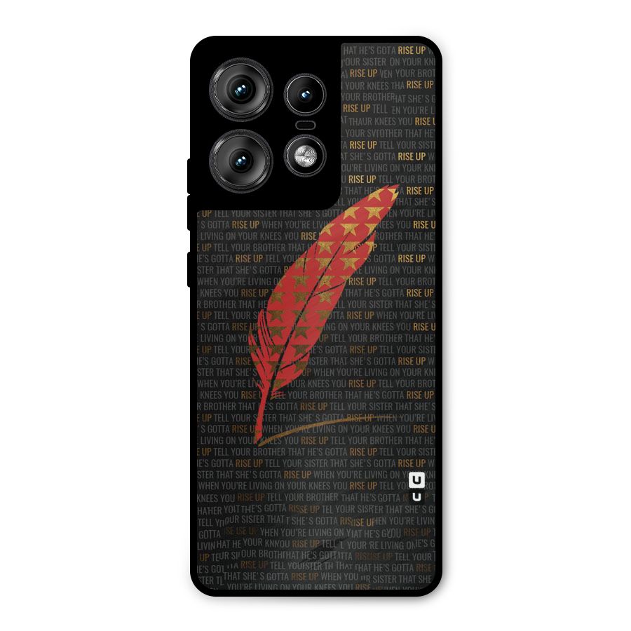 Rise Up Feather Metal Back Case for Motorola Edge 50 Pro