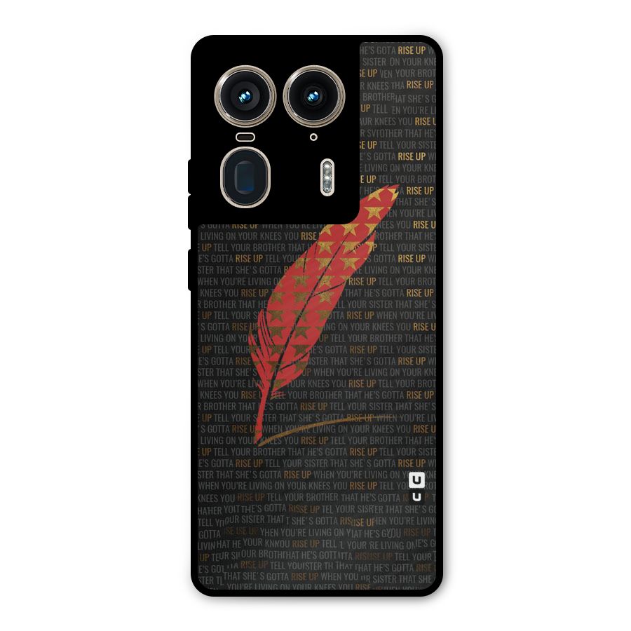 Rise Up Feather Metal Back Case for Motorola Edge 50 Ultra