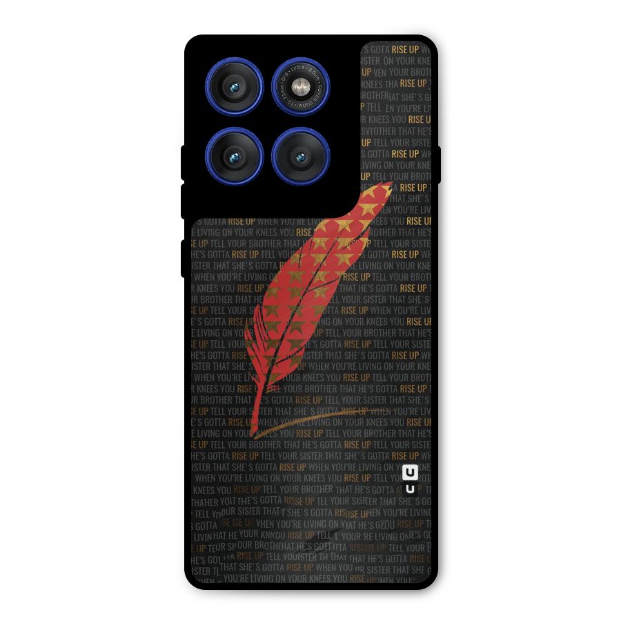 Rise Up Feather Metal Back Case for Motorola Edge 60 Pro