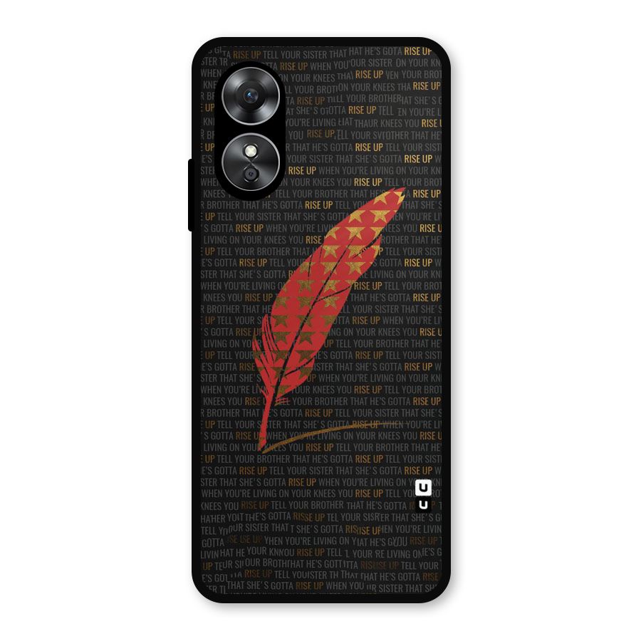 Rise Up Feather Metal Back Case for Oppo A17