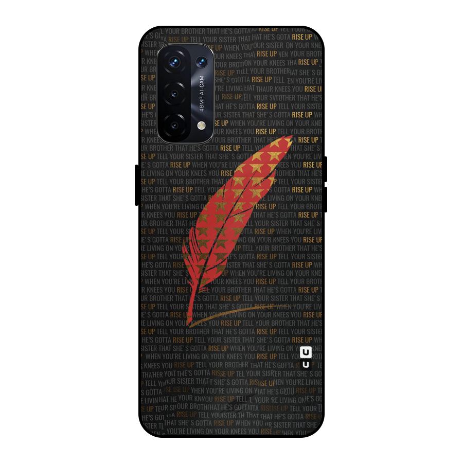 Rise Up Feather Metal Back Case for Oppo A74 5G