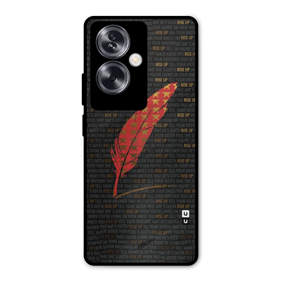 Rise Up Feather Metal Back Case for Oppo A79 5G