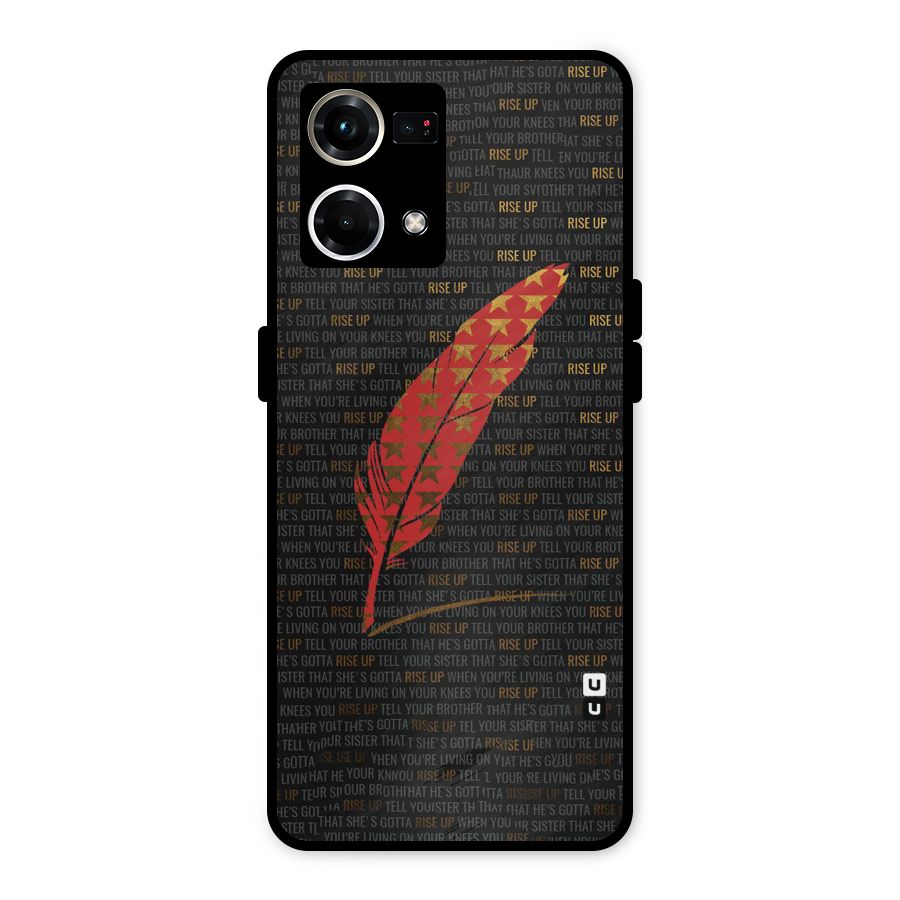 Rise Up Feather Metal Back Case for Oppo F21 Pro 4G