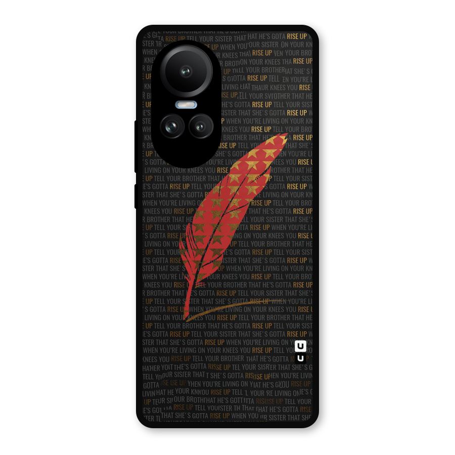 Rise Up Feather Metal Back Case for Oppo Reno10 Pro
