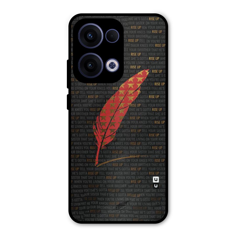 Rise Up Feather Metal Back Case for Oppo Reno13