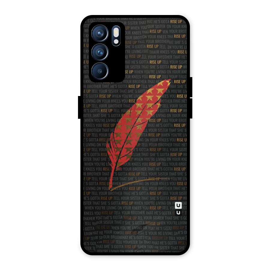 Rise Up Feather Metal Back Case for Oppo Reno6 5G