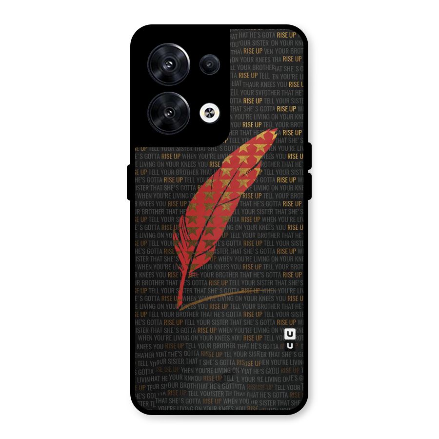 Rise Up Feather Metal Back Case for Oppo Reno8 5G