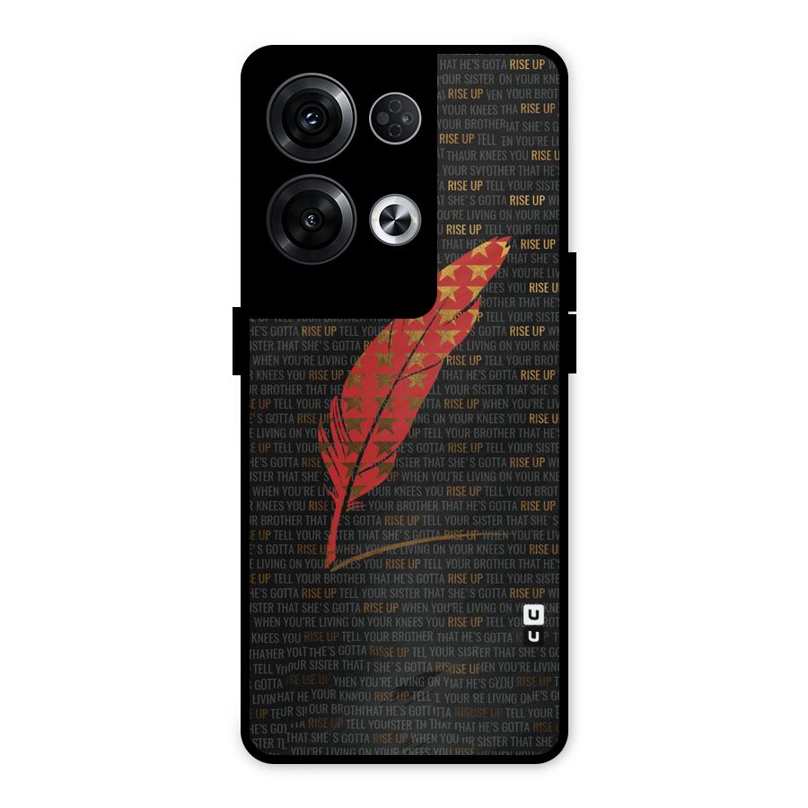 Rise Up Feather Metal Back Case for Oppo Reno8 Pro 5G