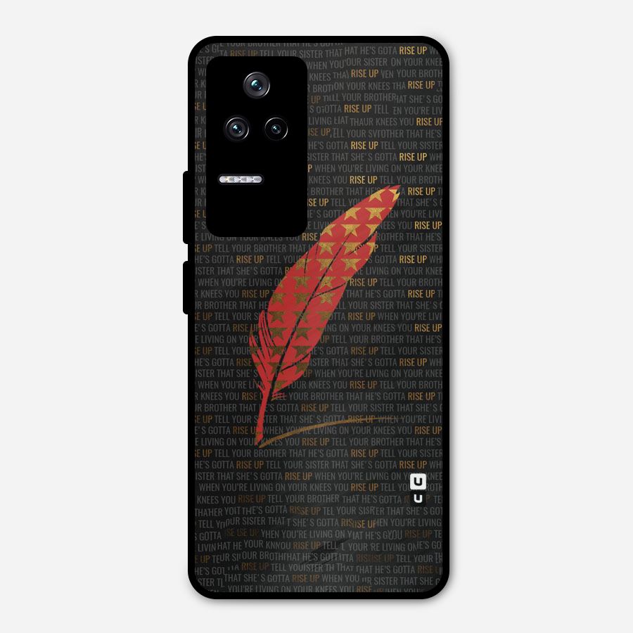 Rise Up Feather Metal Back Case for Poco F4 5G