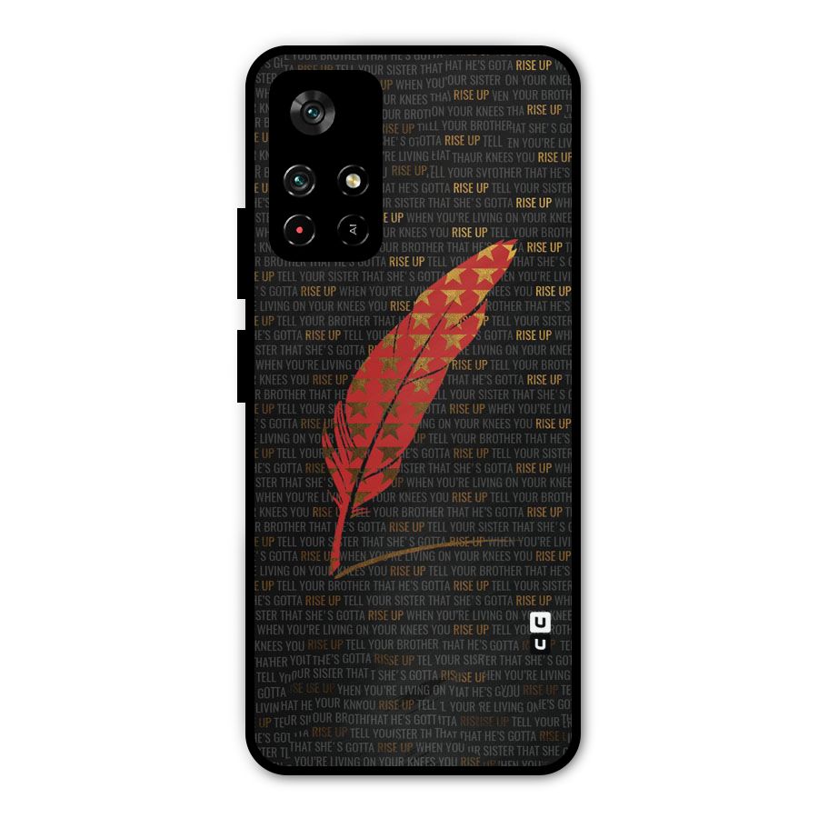 Rise Up Feather Metal Back Case for Poco M4 Pro 5G