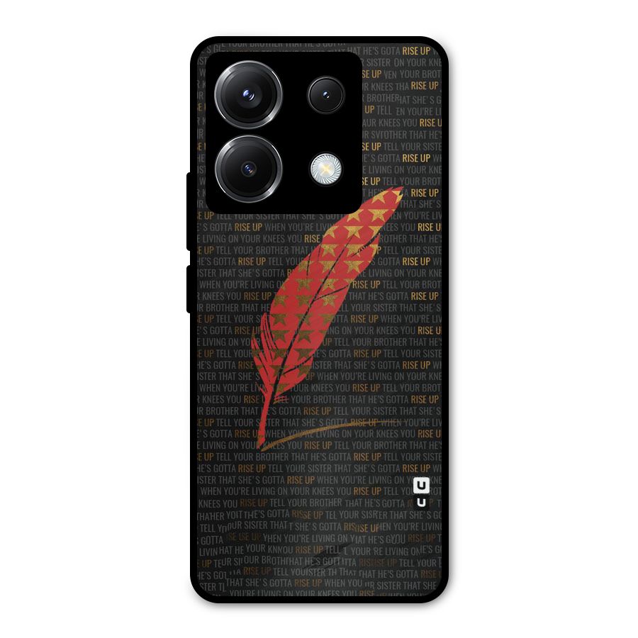 Rise Up Feather Metal Back Case for Poco X6